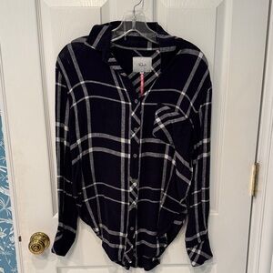 Rails blue flannel top